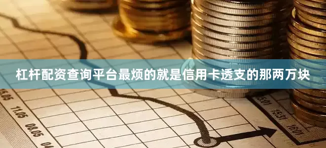 杠杆配资查询平台最烦的就是信用卡透支的那两万块